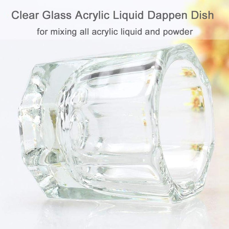 Bulex 2 Pack Dappen Dish Cups for Nail Art Acrylic Liquid - Clear Glass Nail Monomer Liquid Bowl Dampen Dish Acrylic Powder Holder, Acrylic Glass Jar for Nails - Image 3